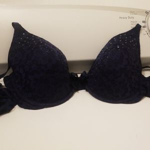 Aerie Sofie Navy Beaded Bra 38C